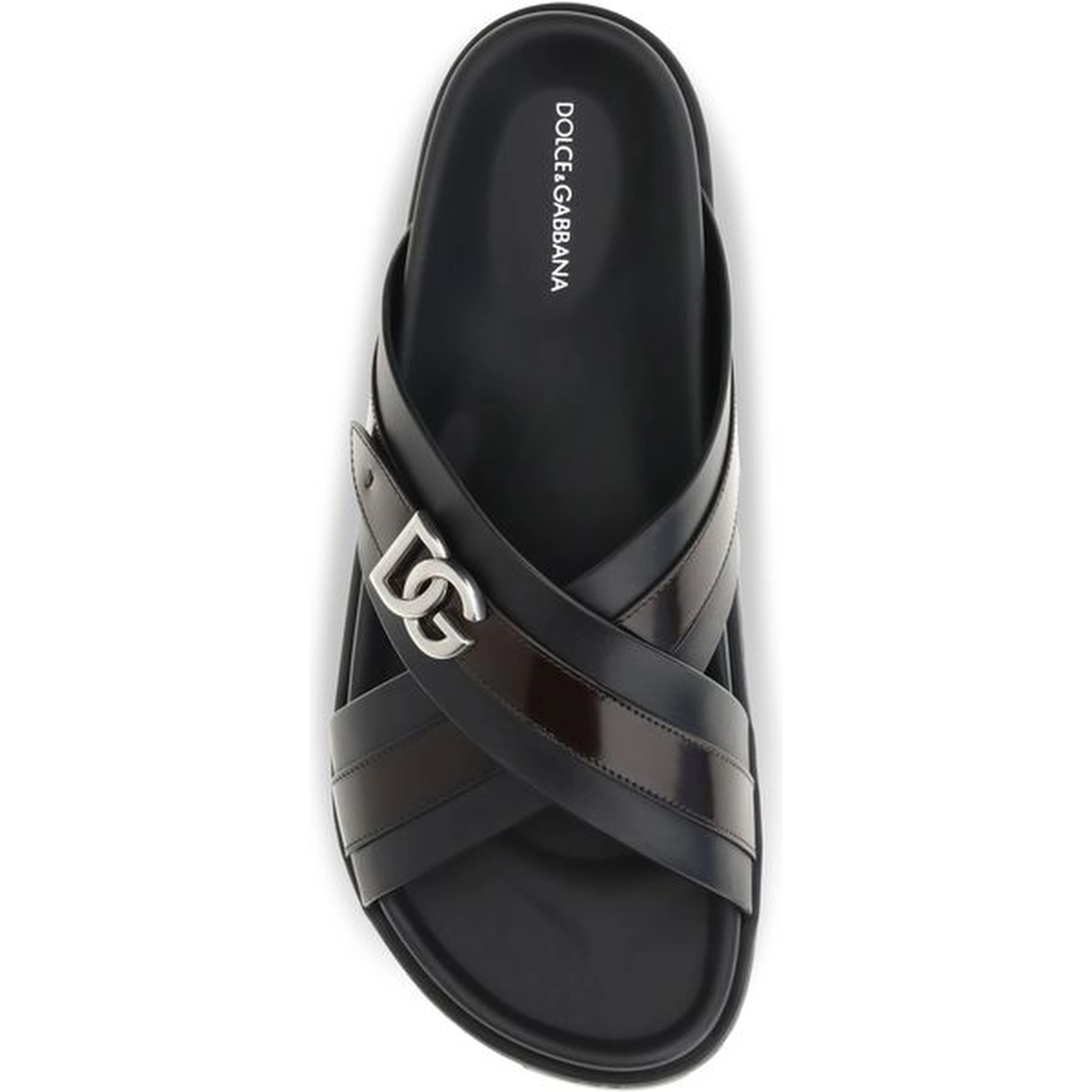 Black Calf Leather Bos Taurus Sandals