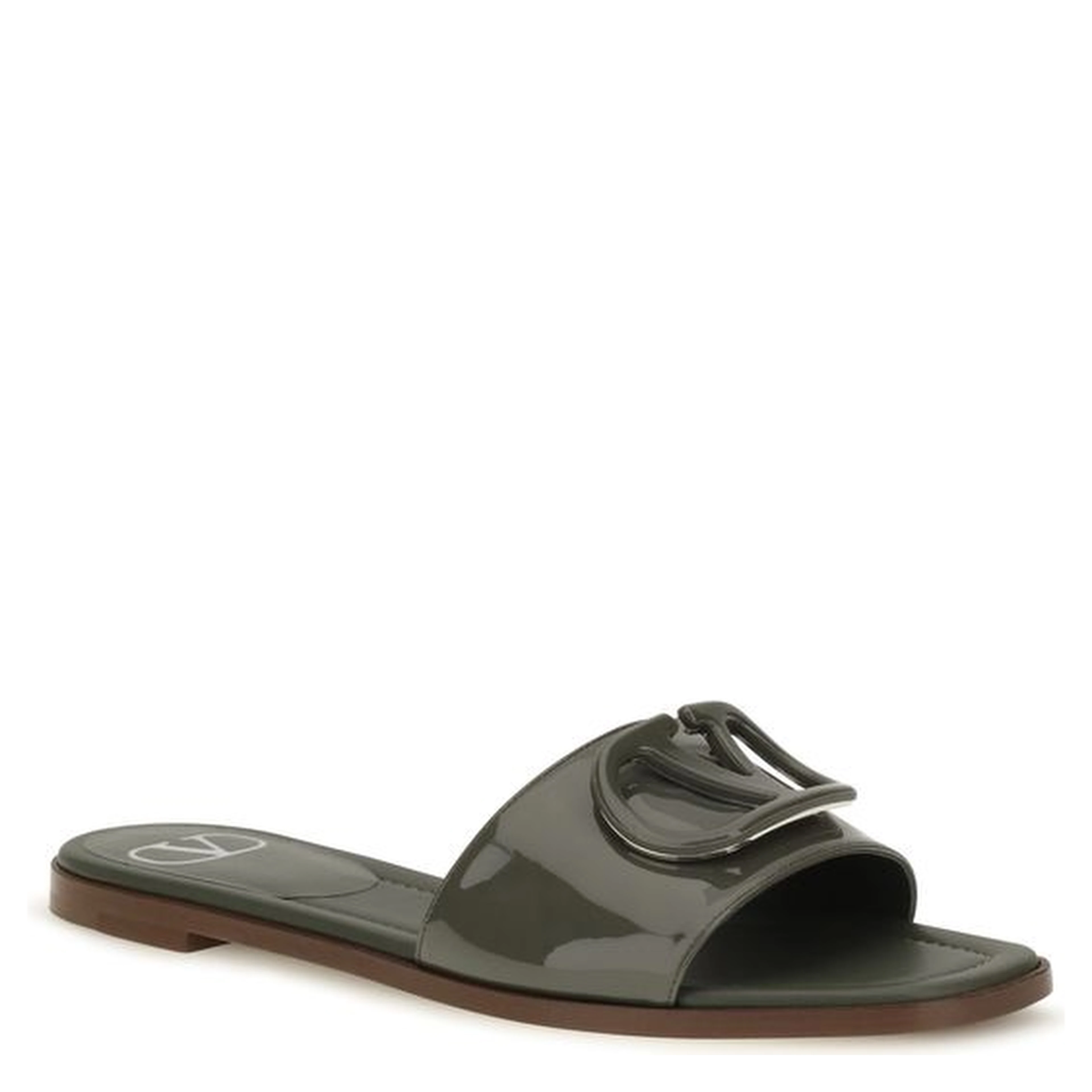 Bicolor Calf Leather Bos Taurus Flat Sandals