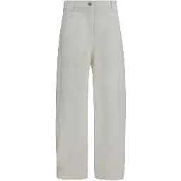 White Cotton Cropped Pants