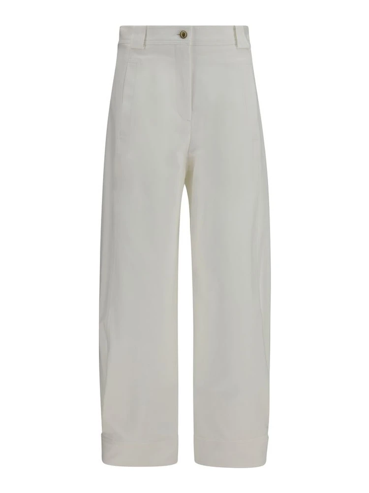 White Cotton Cropped Pants