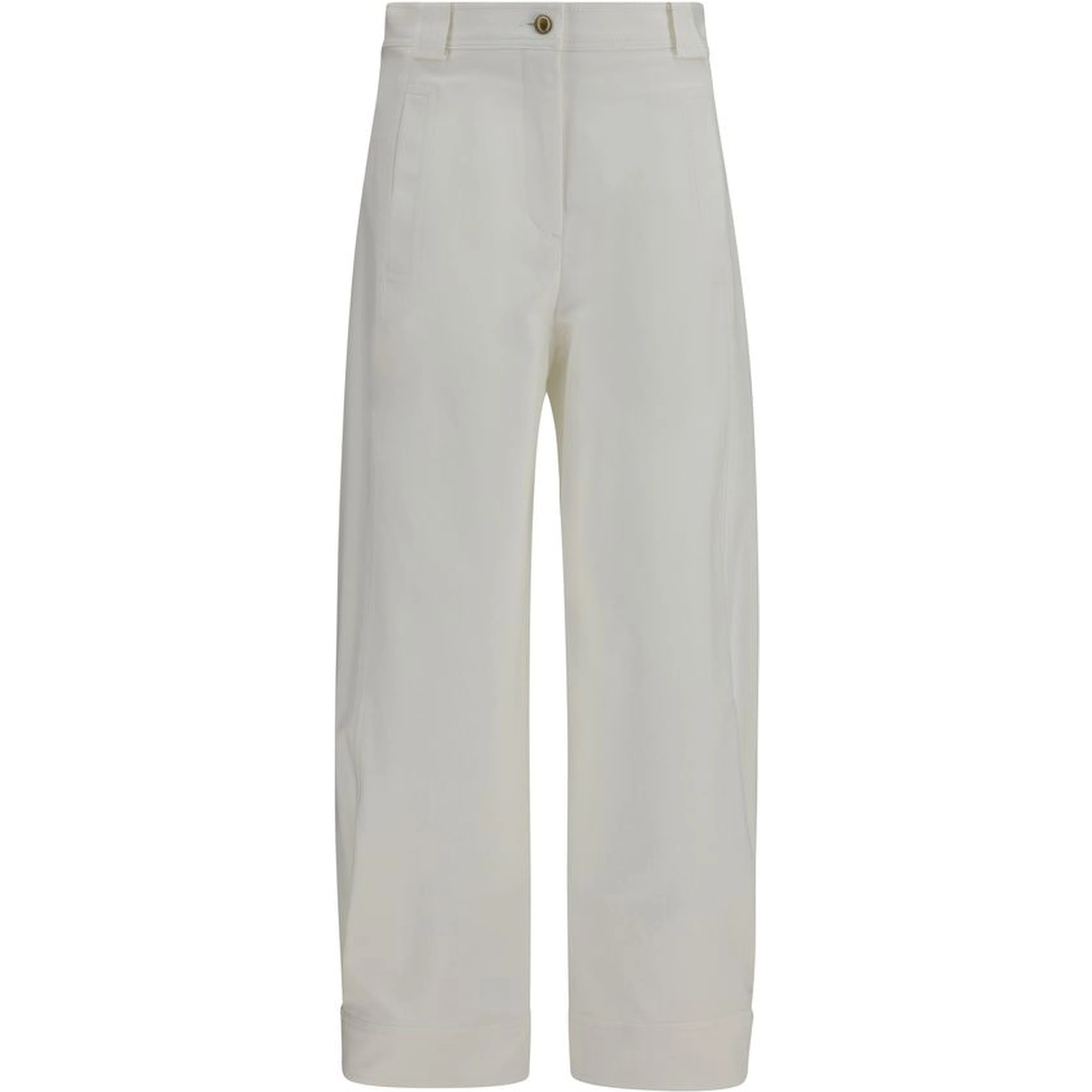White Cotton Cropped Pants