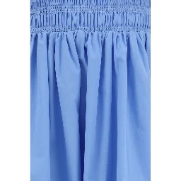 Blue Cotton Casual Dress
