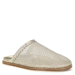 Silver Fabric Mules