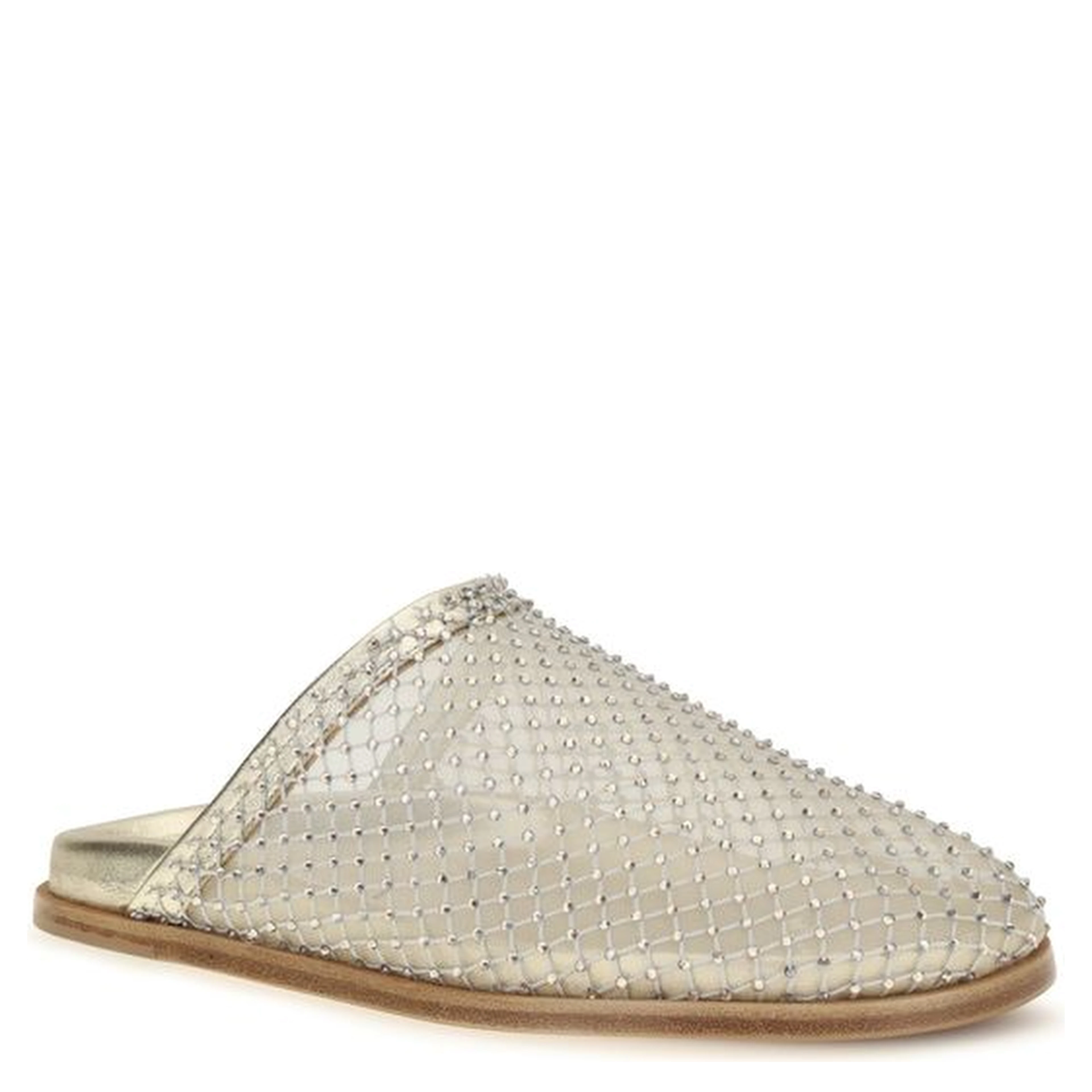Silver Fabric Mules