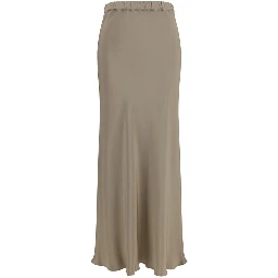 Beige Silk Long Skirt