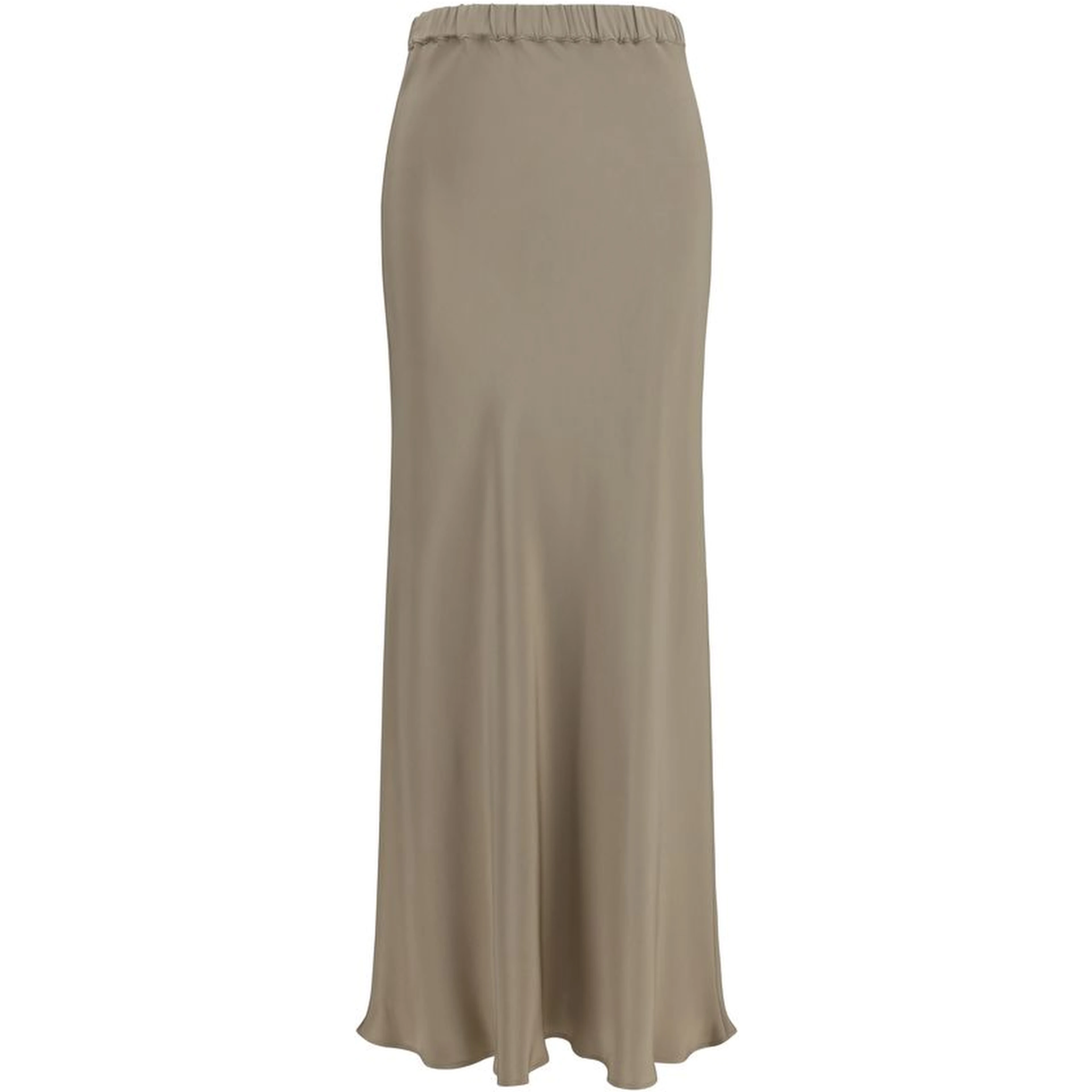 Beige Silk Long Skirt