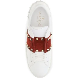 White Calf Leather Bos Taurus Low Top Sneakers