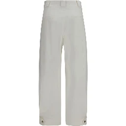 White Cotton Cropped Pants