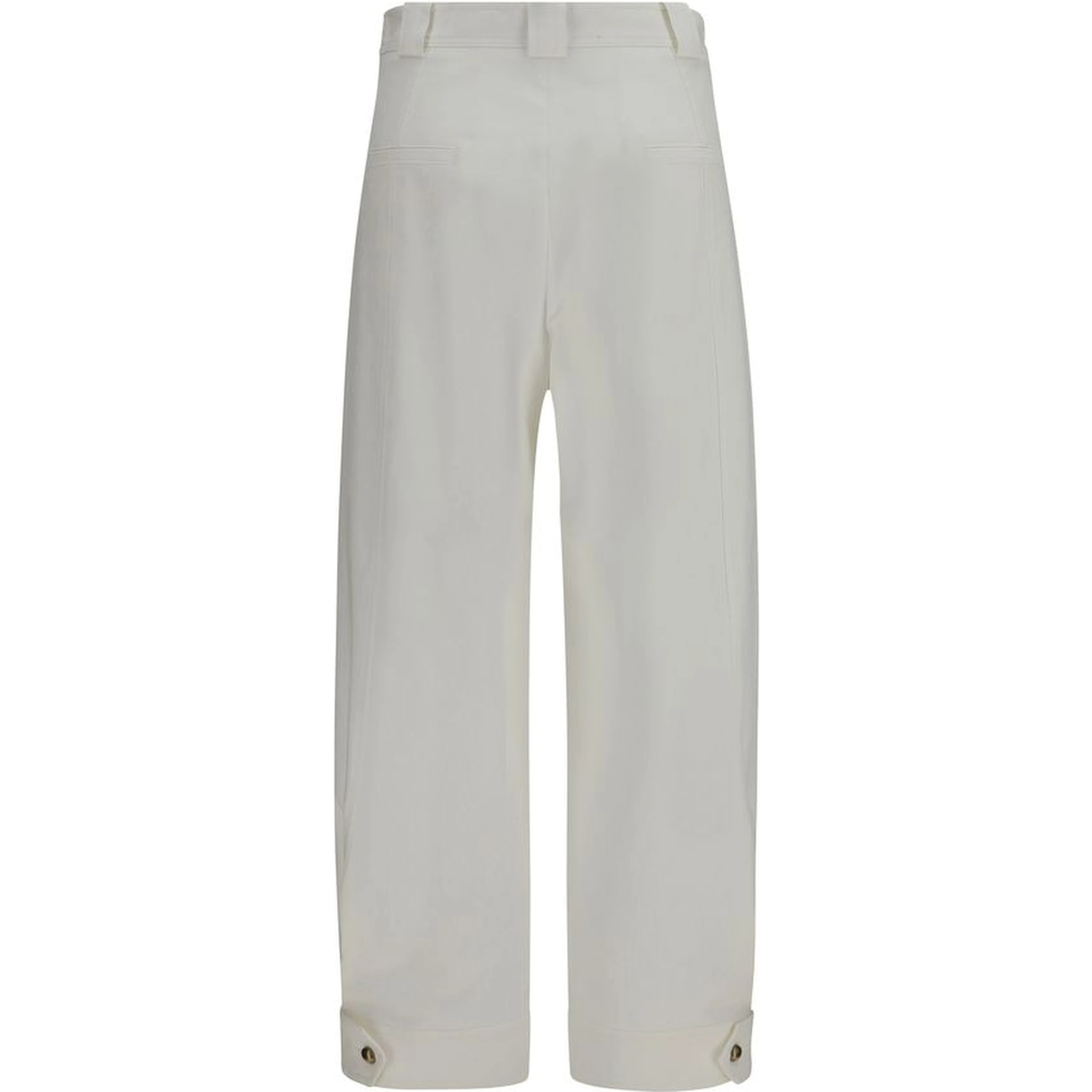 White Cotton Cropped Pants