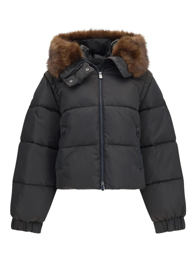 Brown Goose Down Full-Length Jacket