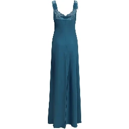 Blue Acetate Long Dress