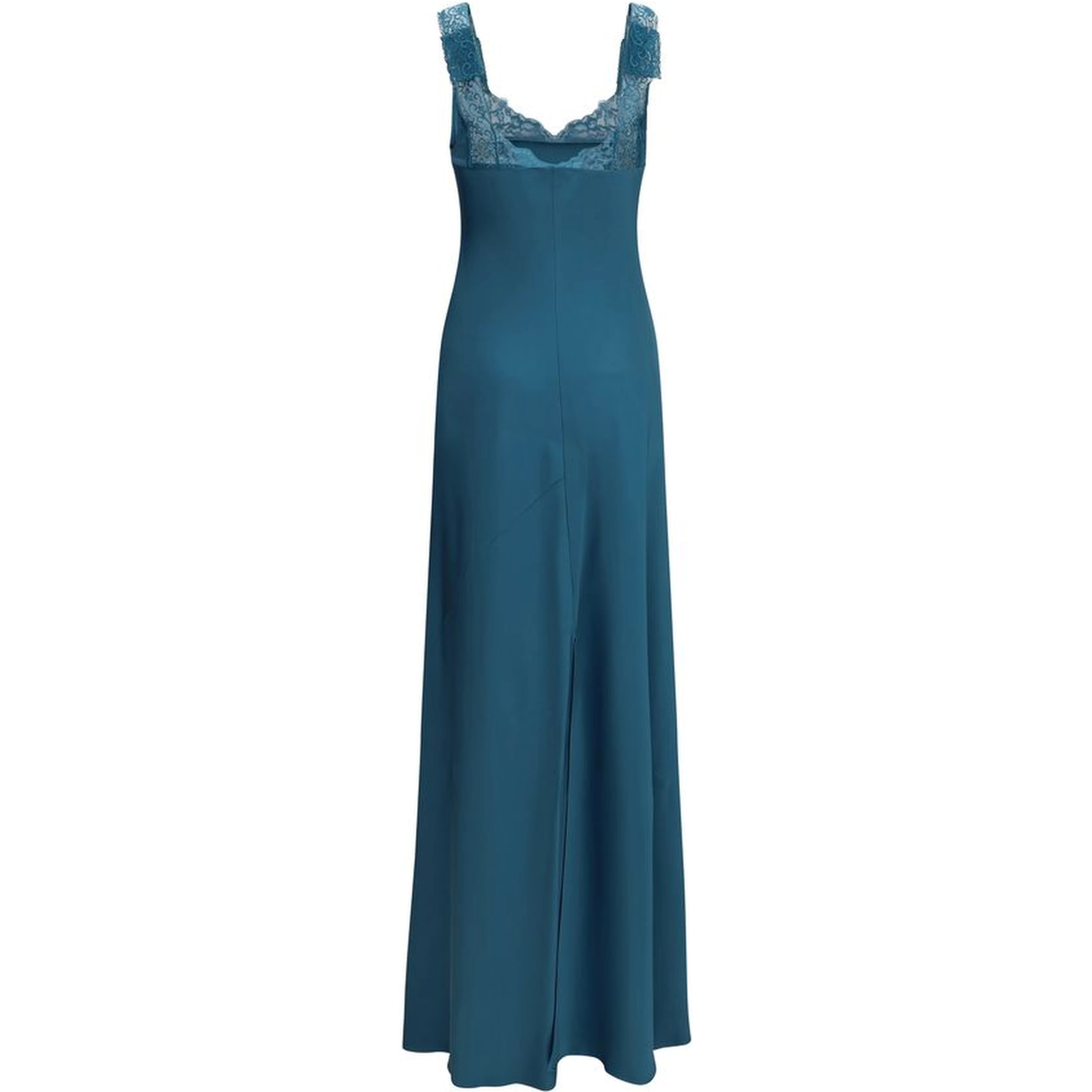 Blue Acetate Long Dress
