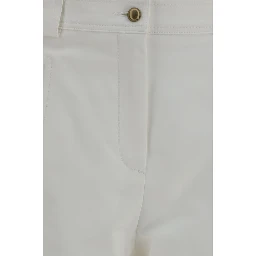White Cotton Cropped Pants