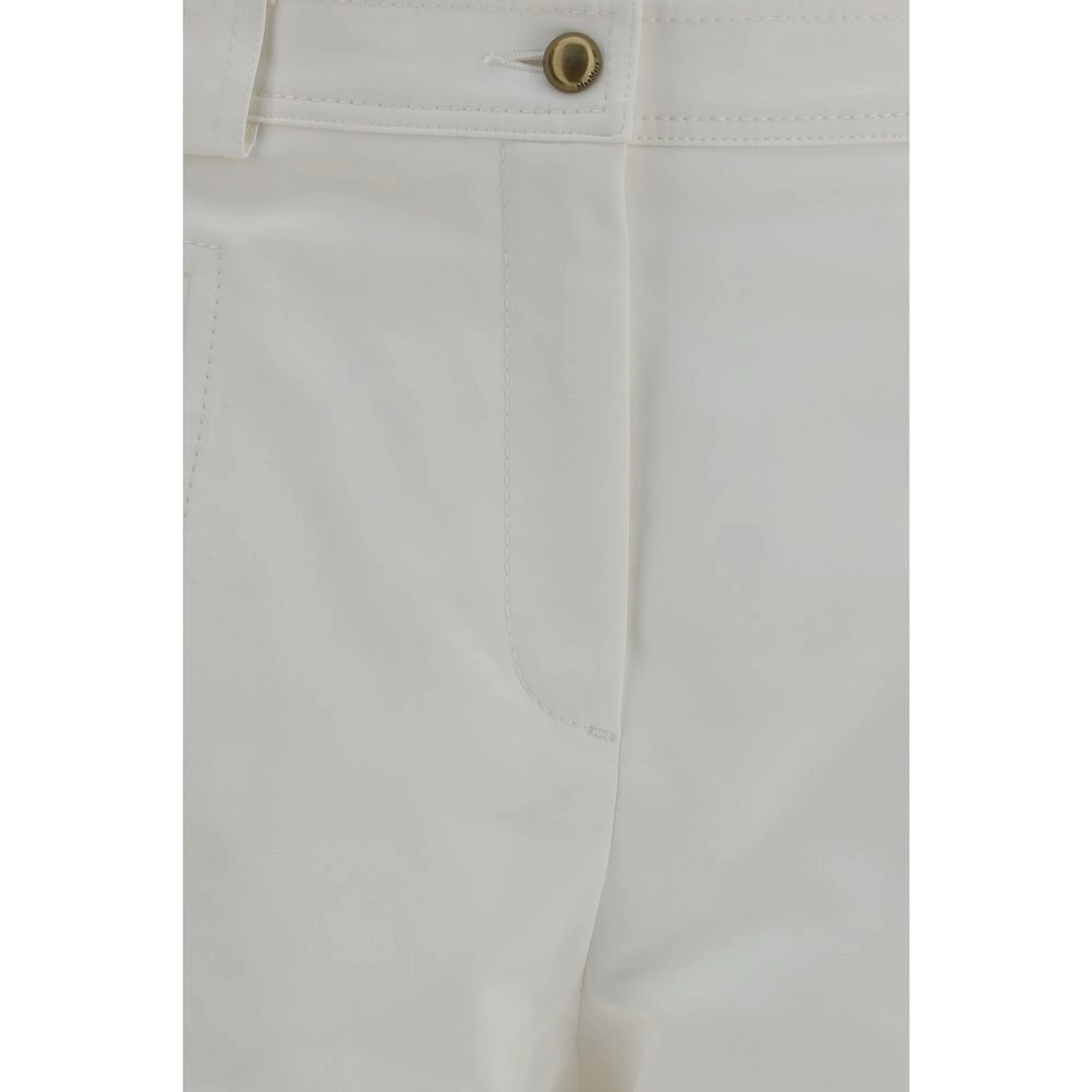 White Cotton Cropped Pants