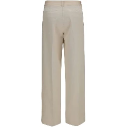 Beige Cotton Chino Pants