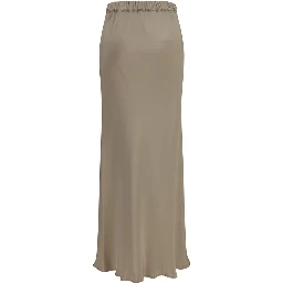 Beige Silk Long Skirt
