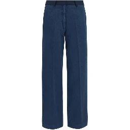 Blue Cotton Chino Pants