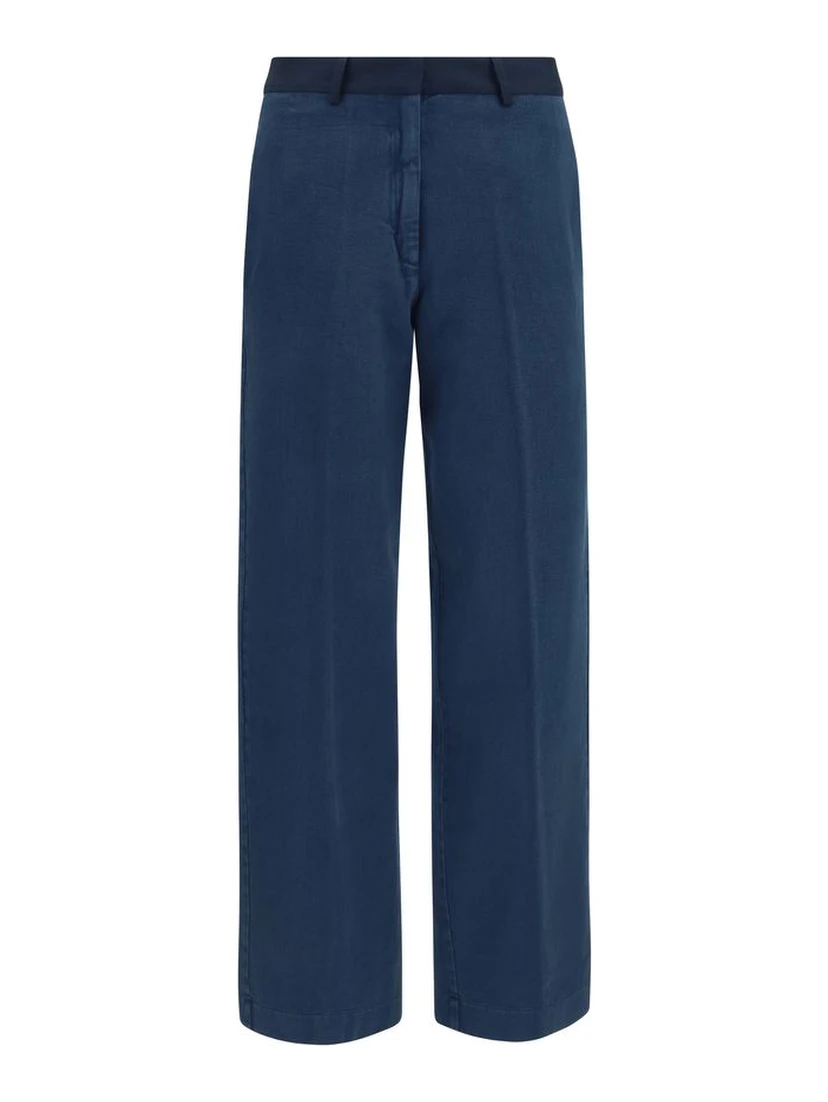 Blue Cotton Chino Pants