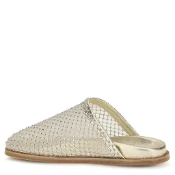 Silver Fabric Mules