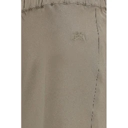 Beige Silk Long Skirt