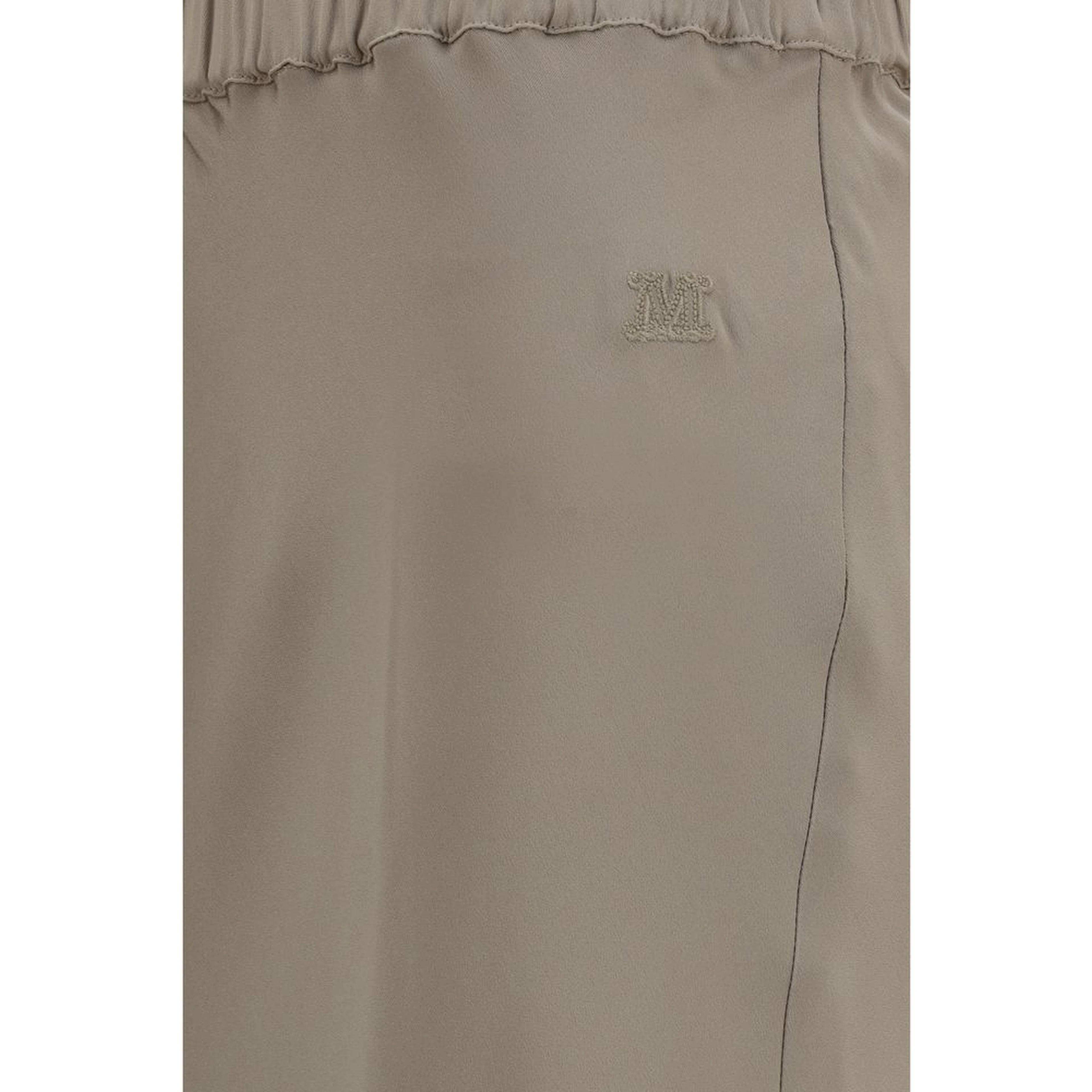 Beige Silk Long Skirt