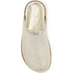 Silver Fabric Mules