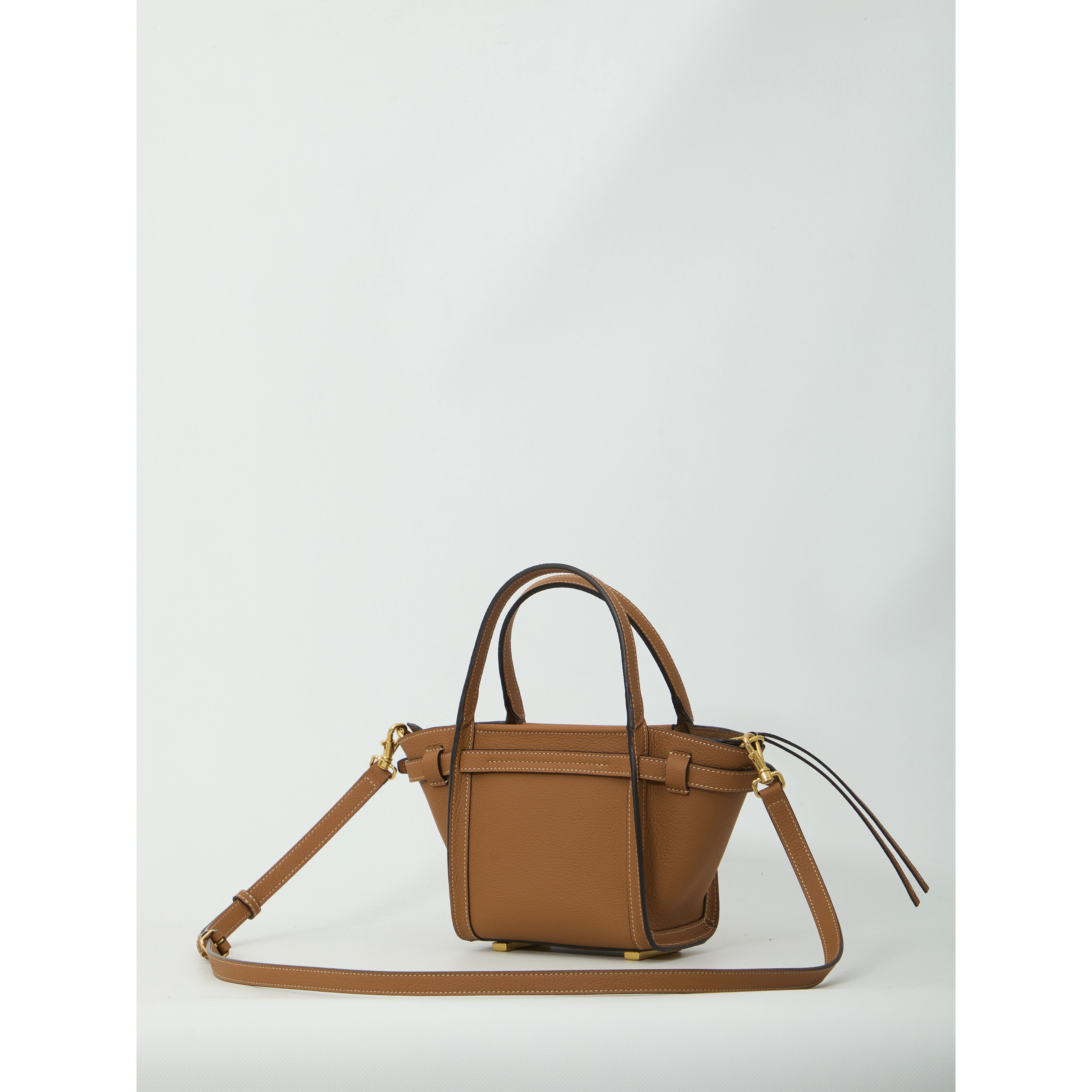 Mini leather shopping bag
