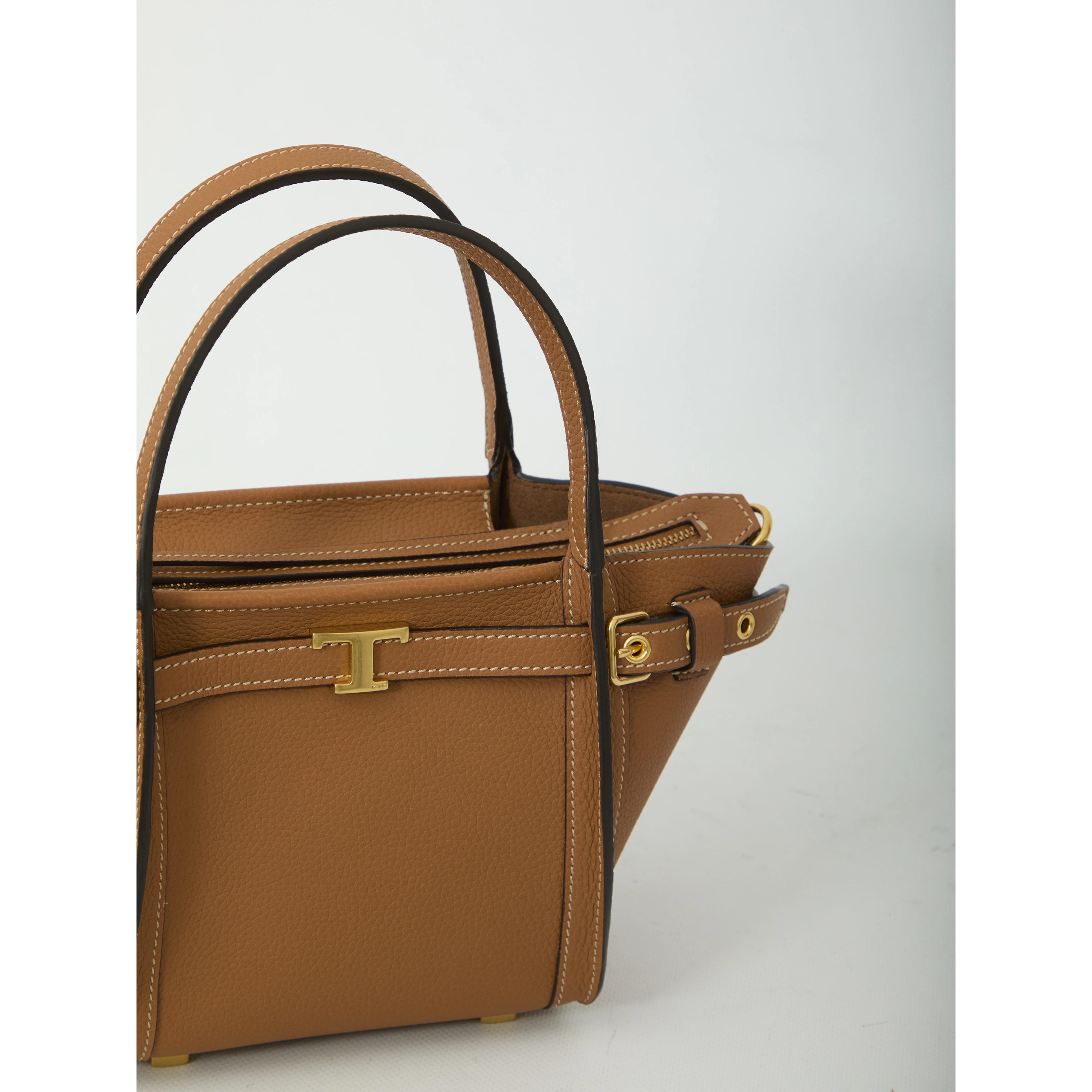 Mini leather shopping bag