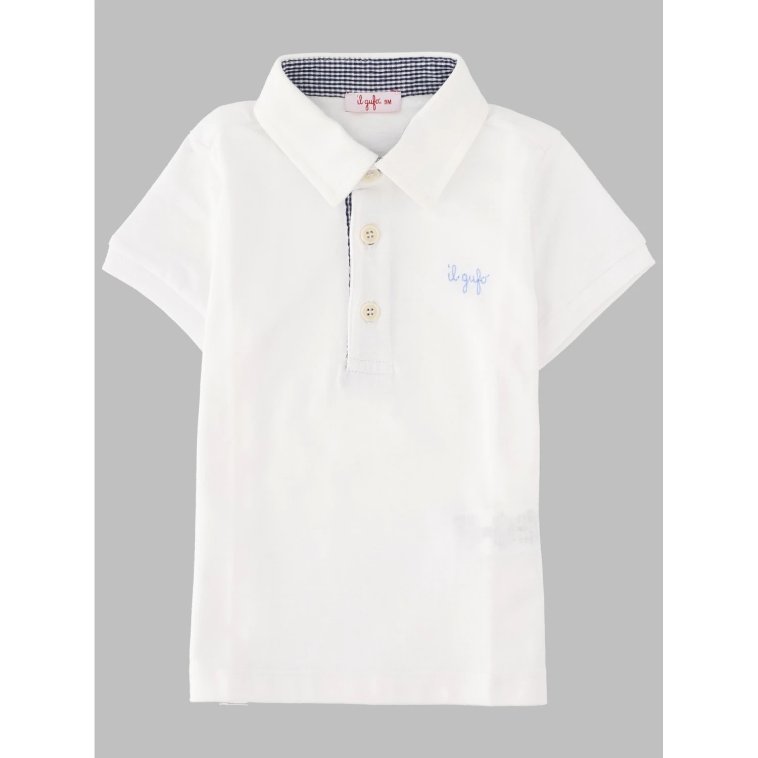 POLO M/SHORT WHITE/BLUE