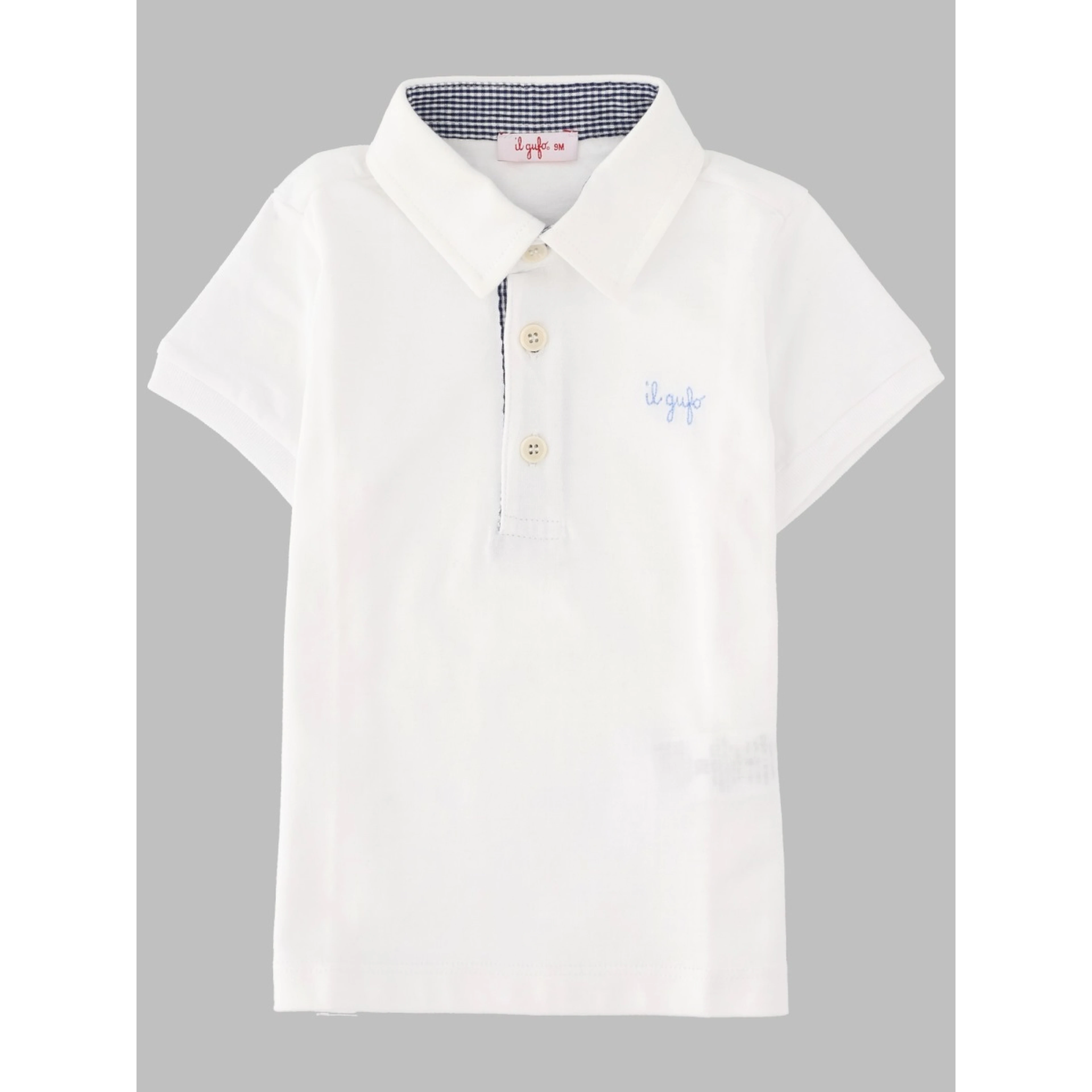 POLO M/SHORT WHITE/BLUE