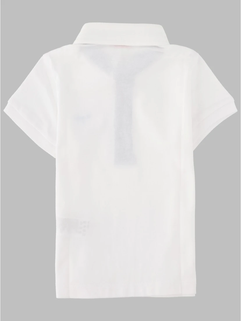 POLO M/SHORT WHITE/BLUE
