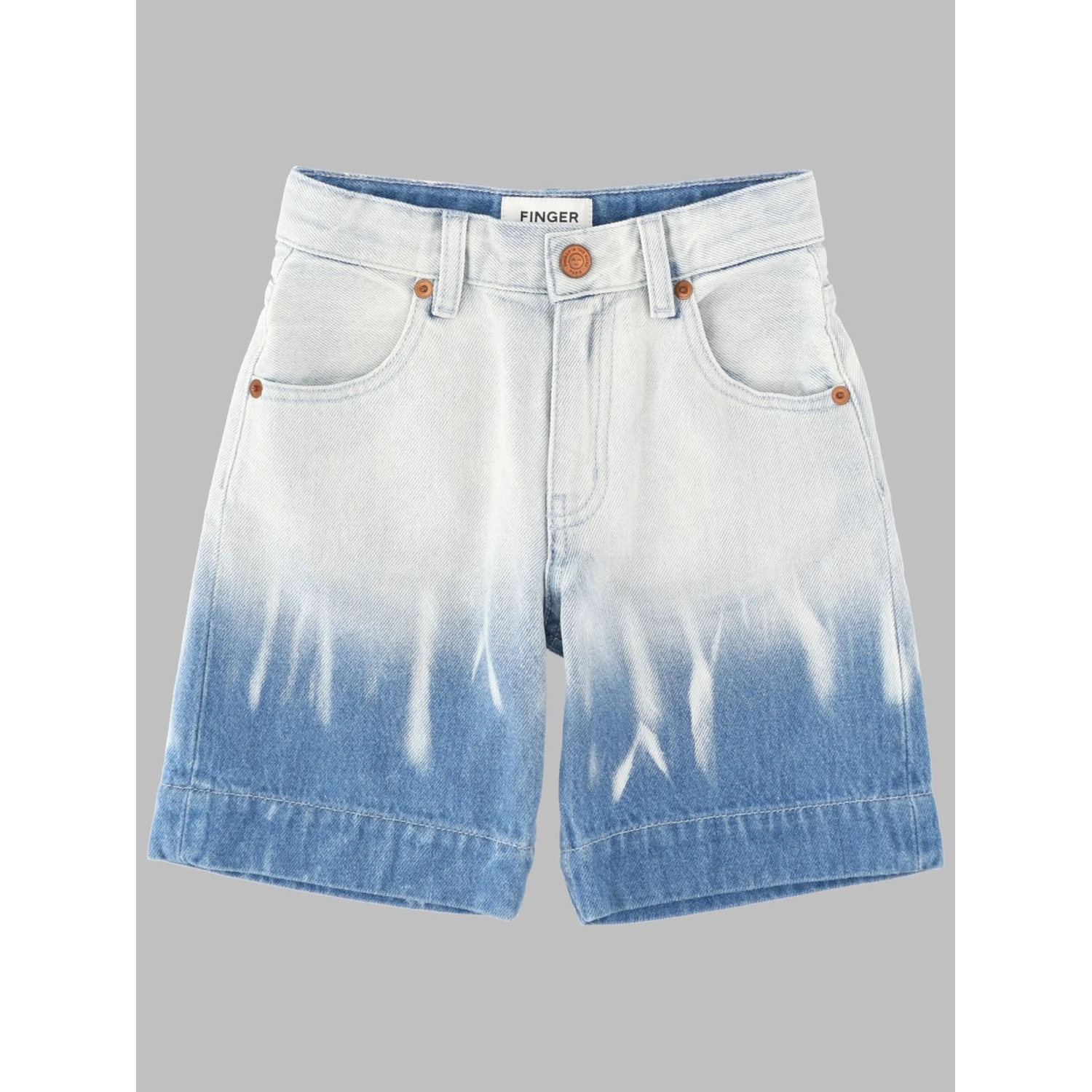 SALLY BLEACHED BLUE DIP DYE - LARGE BERMUDA SHORTS