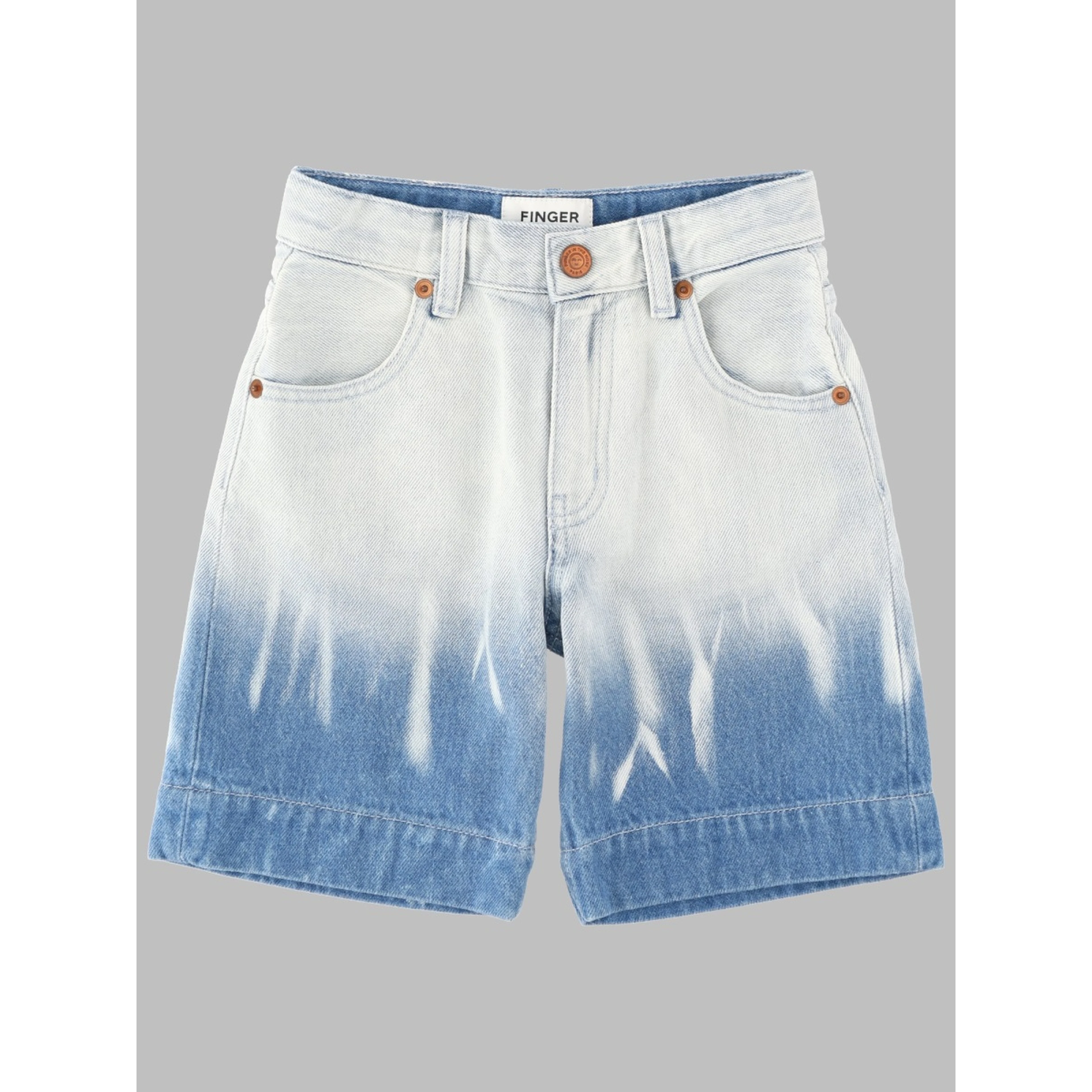 SALLY BLEACHED BLUE DIP DYE - LARGE BERMUDA SHORTS