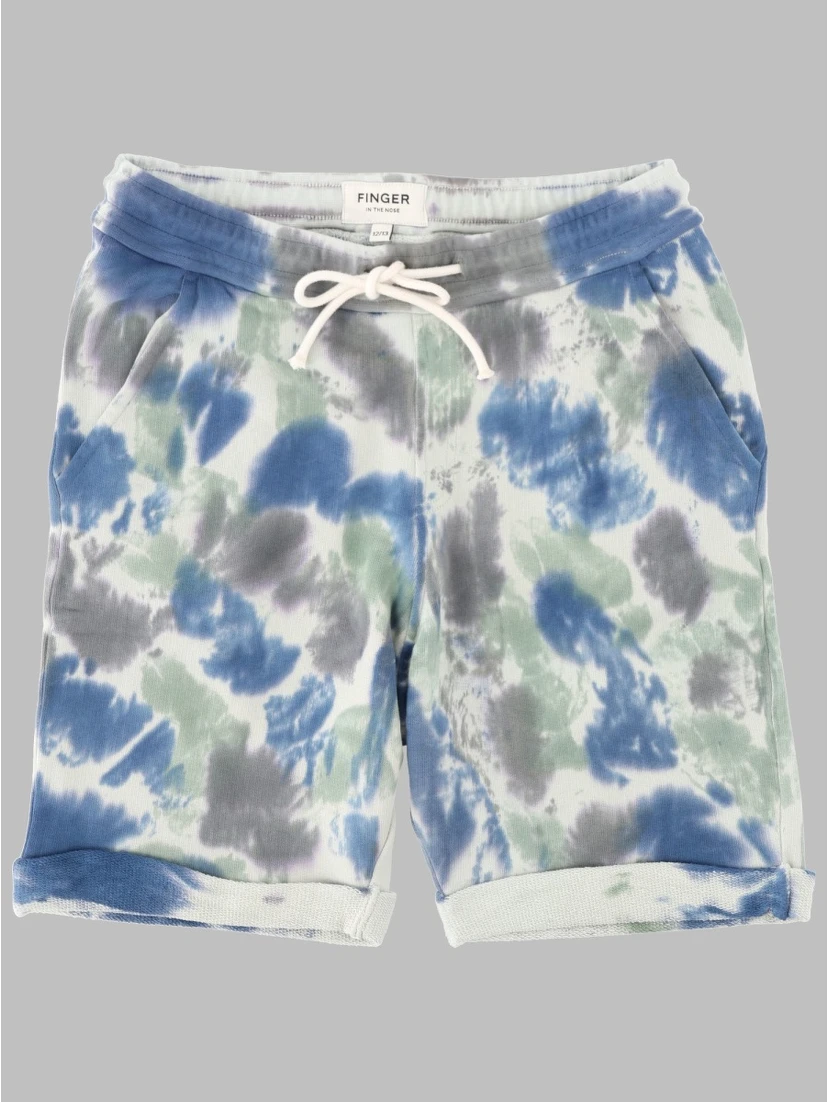 NEW GROUNDED TRUE BLUE TIE & DYE - BERMUDA SHORTS