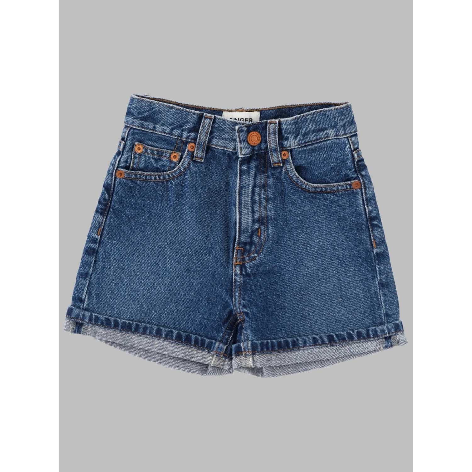 CHERRYL MEDIUM BLUE - HIGH WAIST 5-POCKET SHORTS