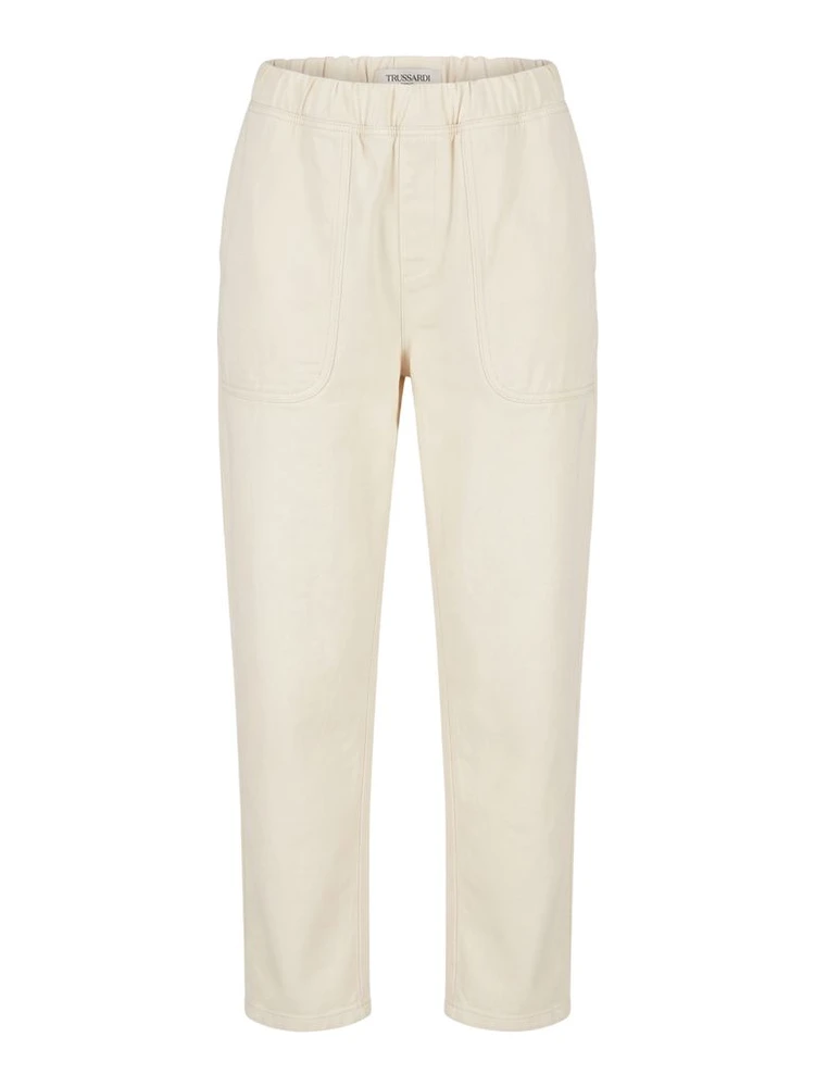 Beige Cotton Men Pants