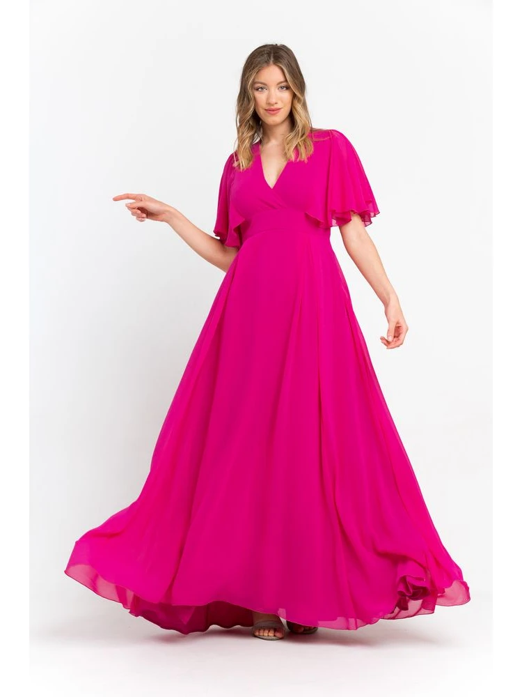 Pink Polyester Women Dress