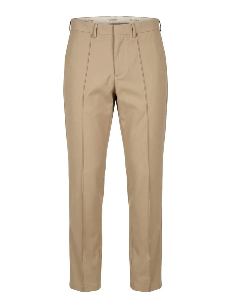 Beige Cotton Mens Pants