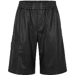 Black Polyester Men Shorts