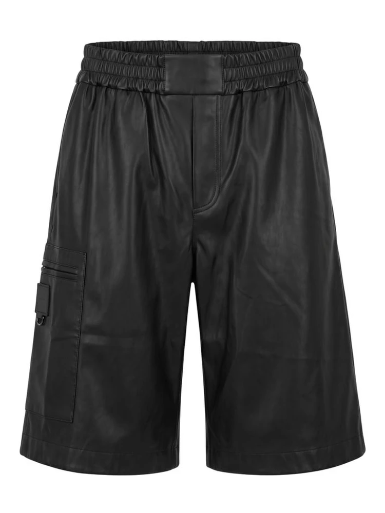 Black Polyester Men Shorts