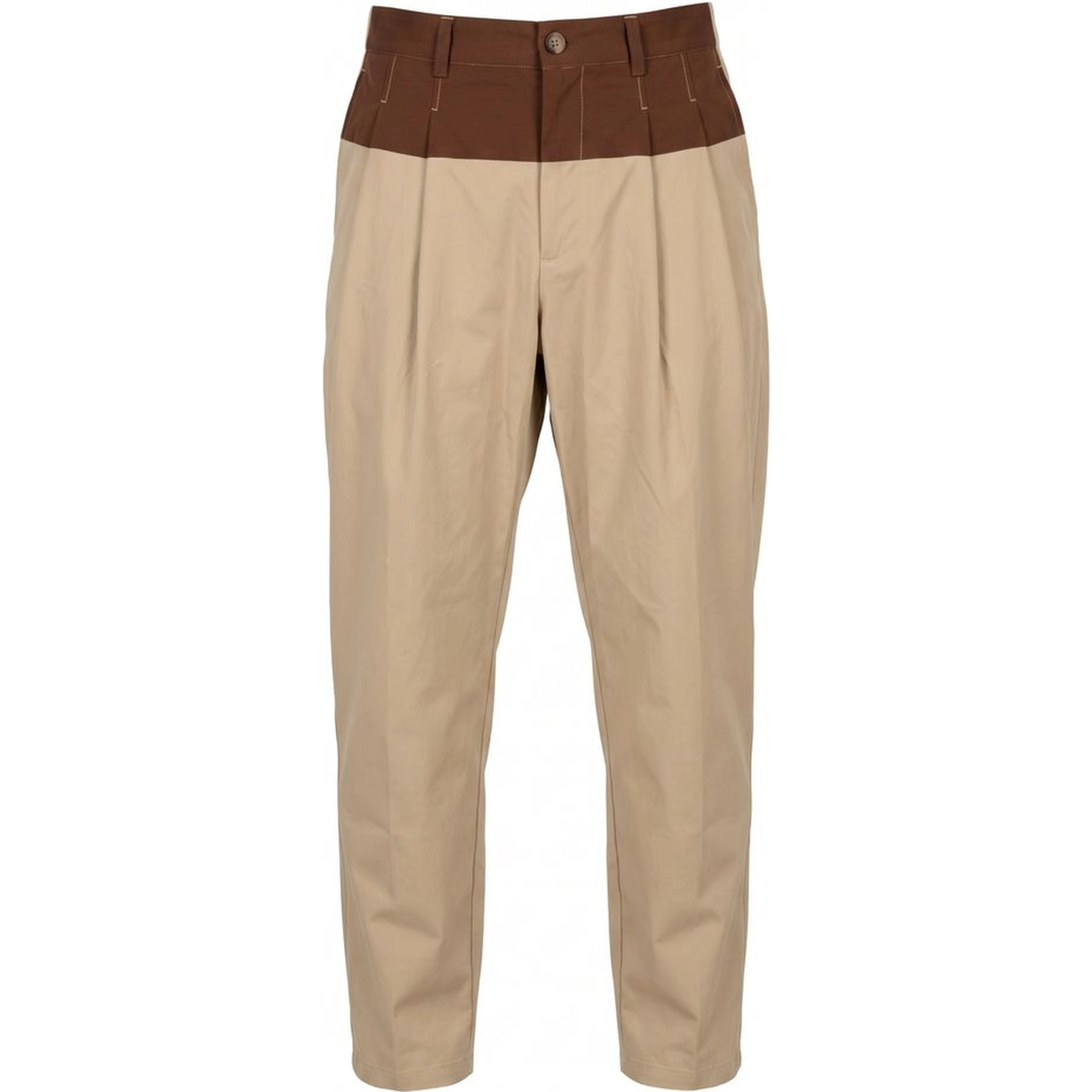 Beige Cotton Mens Pants