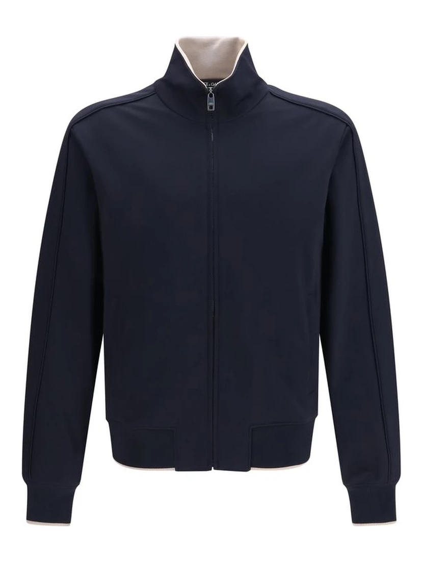 Blue Polyamide Full-Length Jacket