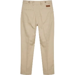 Beige Cotton Mens Pants