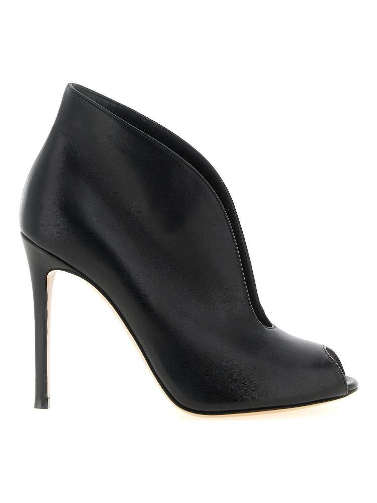 Black Lamb Leather Ankle Boots
