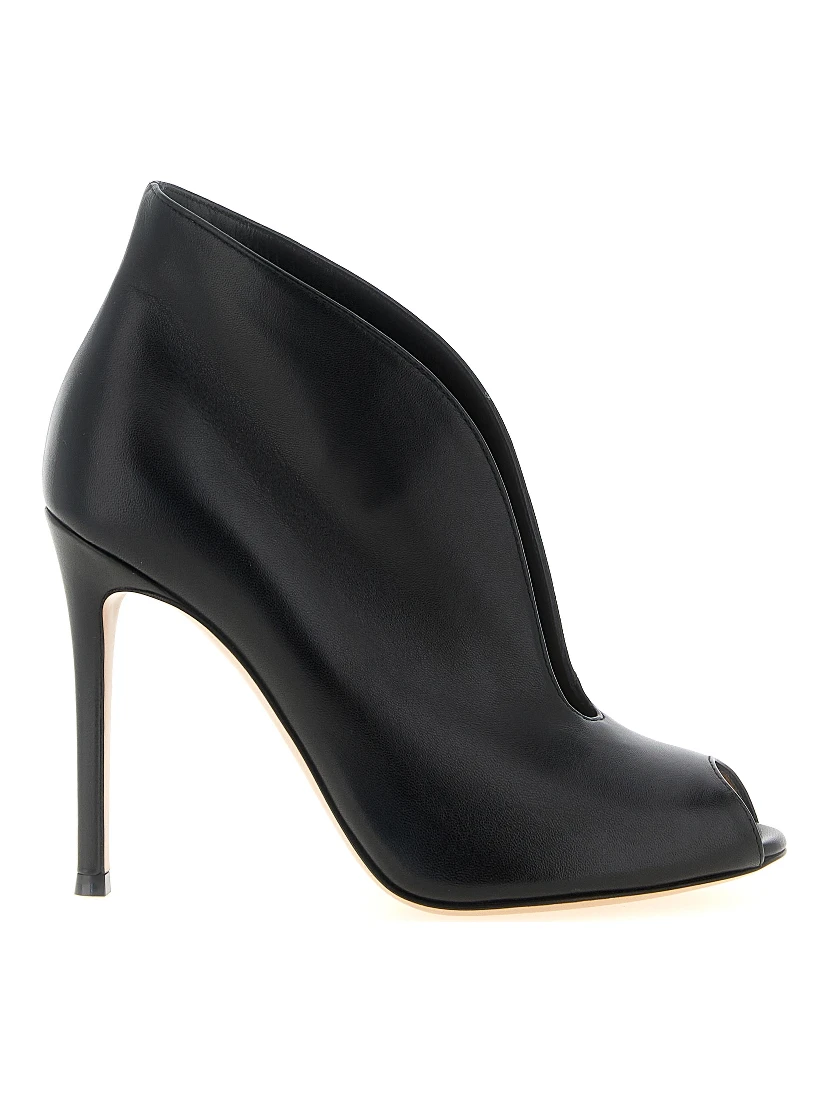 Black Lamb Leather Ankle Boots