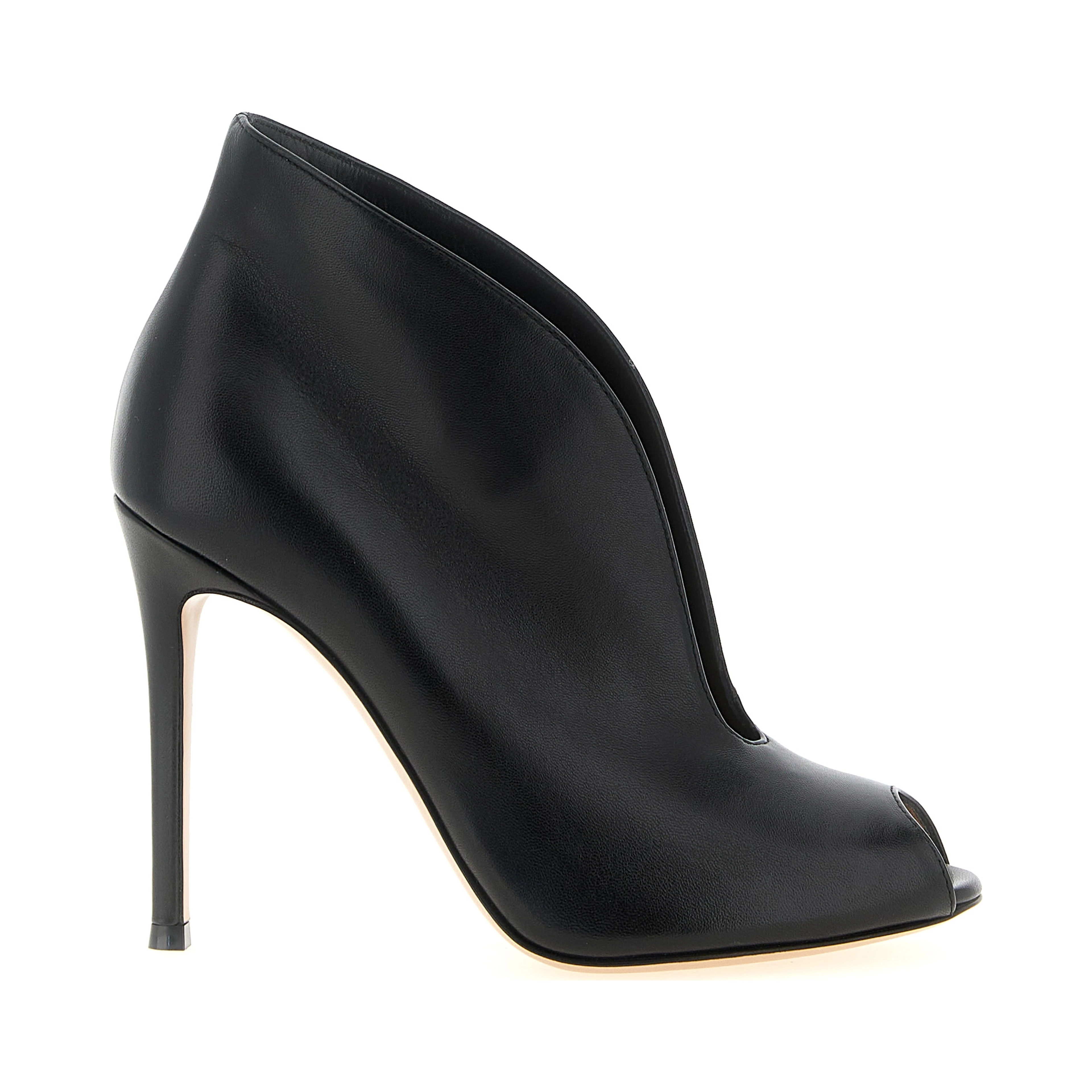 Black Lamb Leather Ankle Boots
