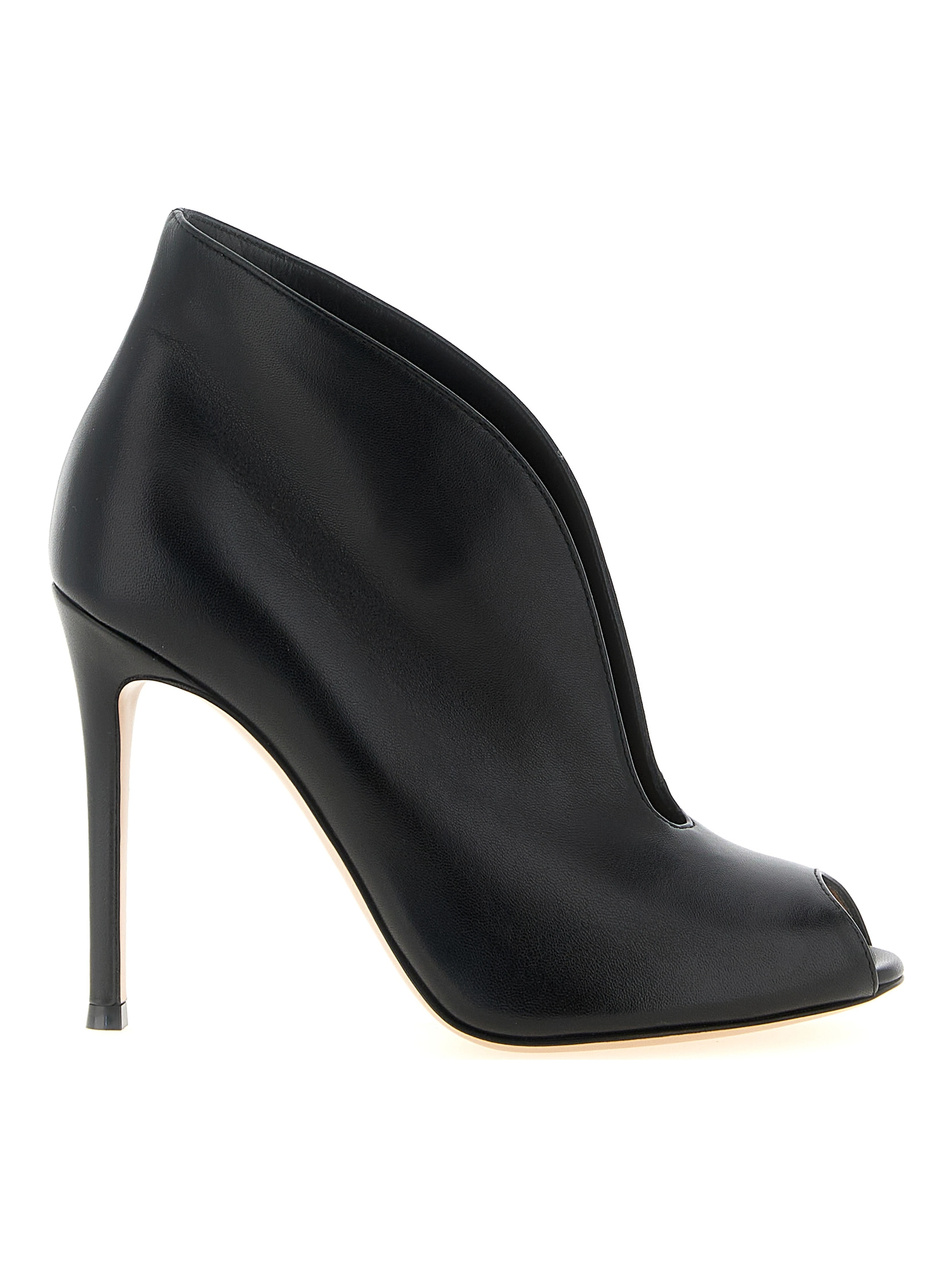Black Lamb Leather Ankle Boots