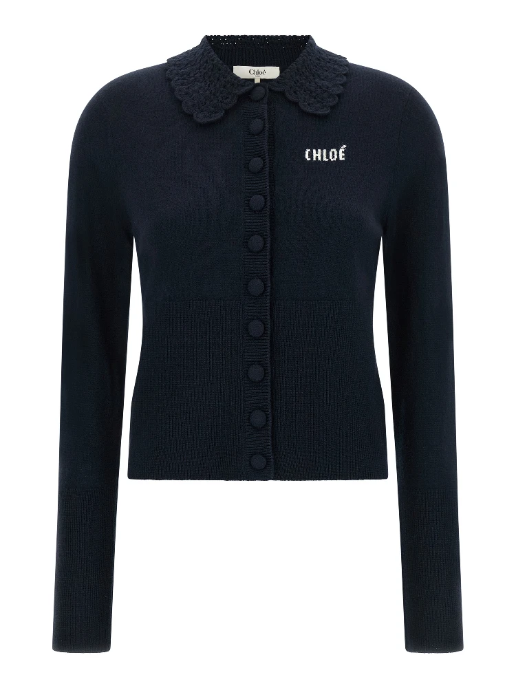 Blue Wool Cardigan