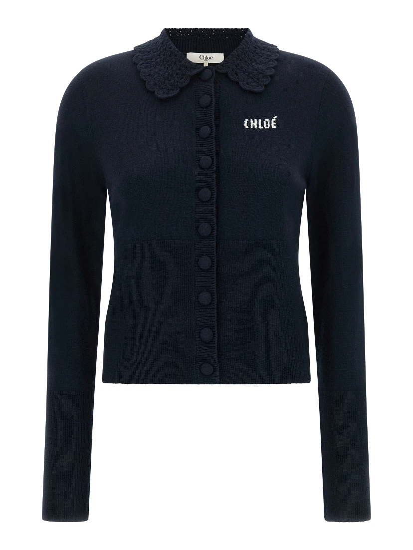 Blue Wool Cardigan