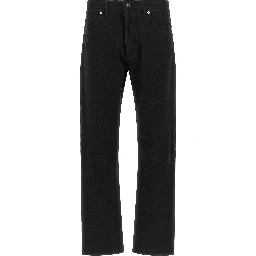 Black Cotton Straight-Leg Jeans